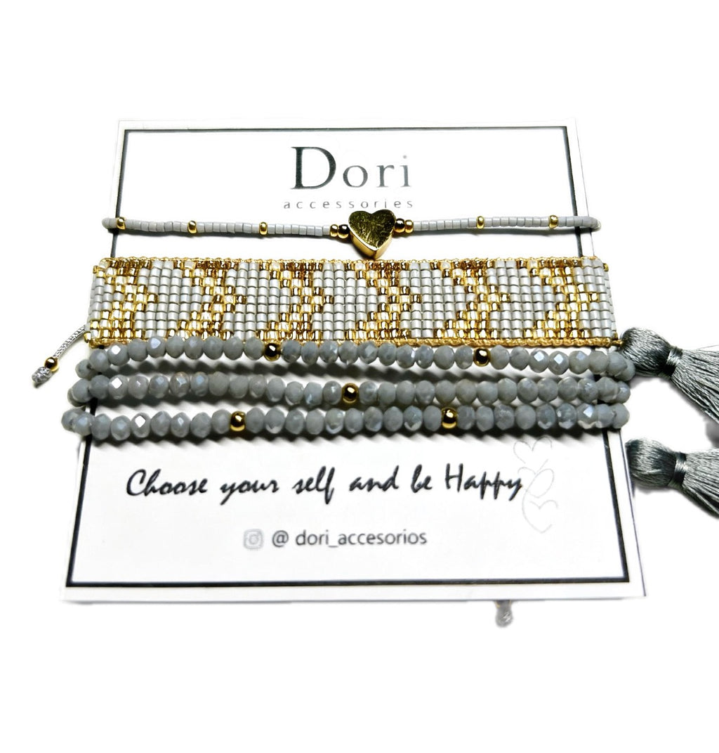 Miyuki and Crystal Bracelet Set
