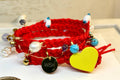 Woven Bracelet ft Steel, Murano, Pearls and Charms - RED