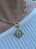 SACRED HEARTH Adjustable Necklace with rhodium-plated beads and Miyuki beads