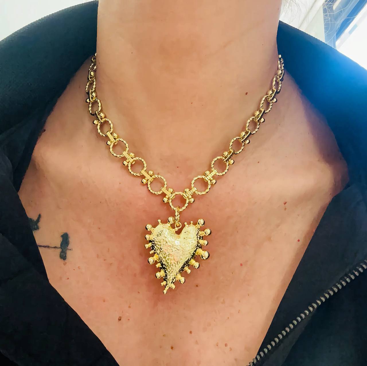 HEARTH | Adjustable rhodium-plated chain with chunky