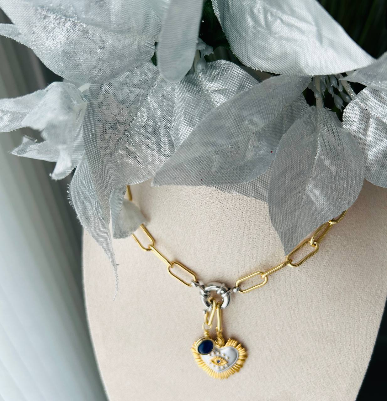 W. HEART | Adjustable rhodium chunky chain