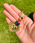MEDAL HEART | Adjustable rhodium cadena with gruesy eslabones