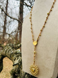 Adjustable braided cord necklace | LIGHT BROWN