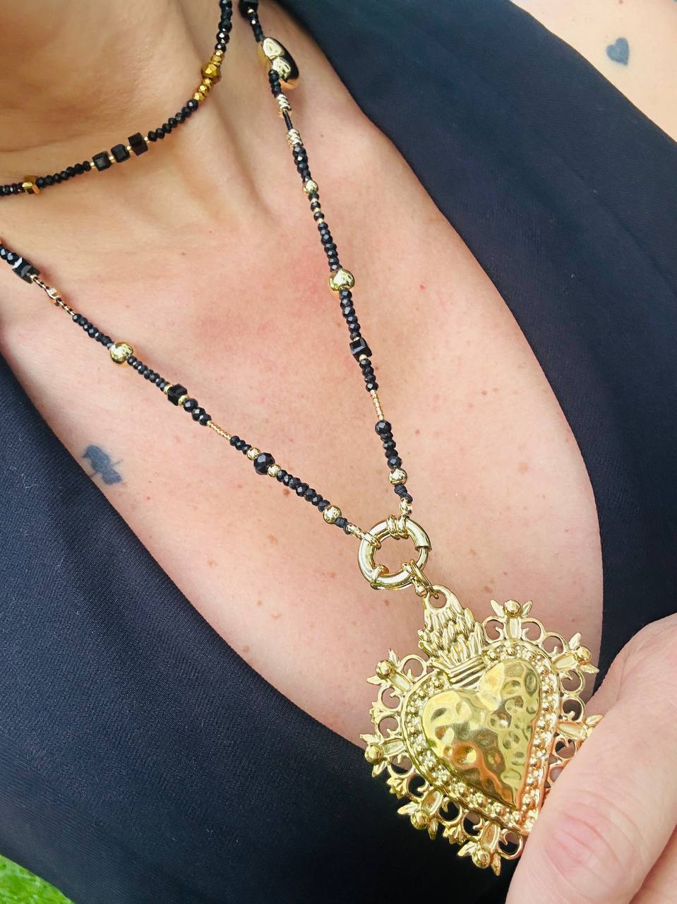 Long Necklace and a large steel pendant
