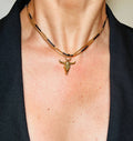 Adjustable Double Necklace and Steel Charm