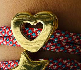 Adjustable paracord bracelets with rhodium charms | 2HEART