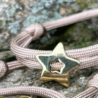 Adjustable paracord bracelet with rhodium charm | 2STAR