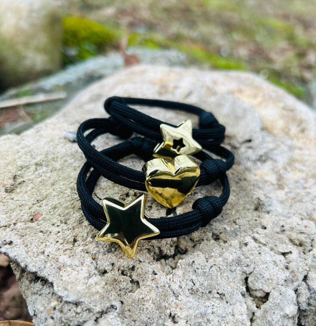 Adjustable paracord bracelet with rhodium charm | 2STAR