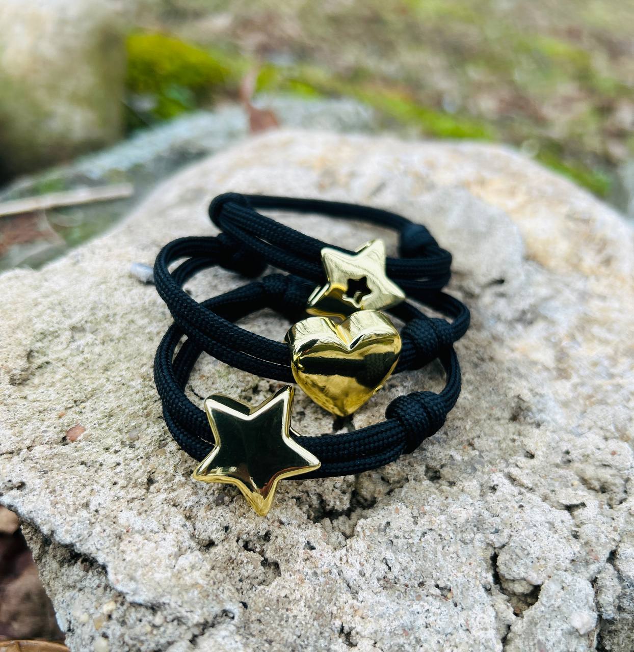 Adjustable paracord bracelet with rhodium charm | 2STAR