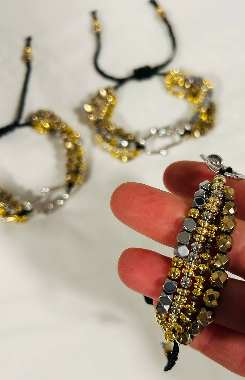 Adjustable hematite bracelet | HAMSA