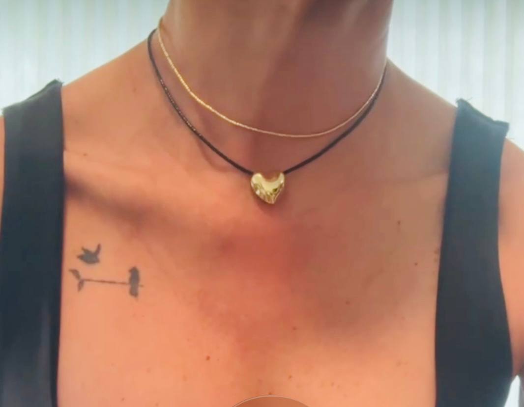 Adjustable double-strand necklace with charm | HEART
