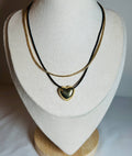 Adjustable double-strand necklace with charm | HEART